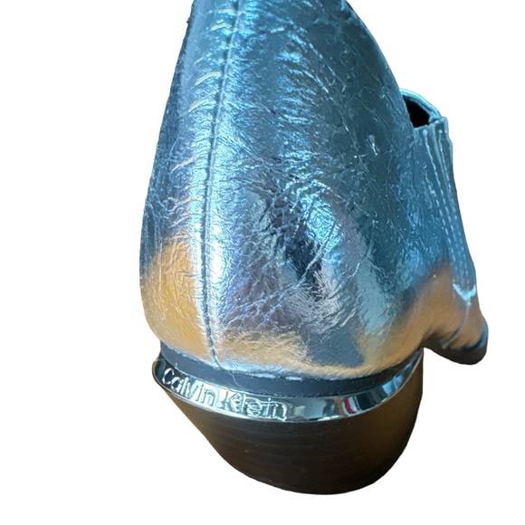 Calvin Klein New Silver Booties Cowboy Boots Western Women Size 6.5M Pointed Toe - Picture 11 of 11